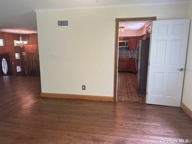 Chandelier, Empty room, Interior, Kitchen, Wood Texture Flooring