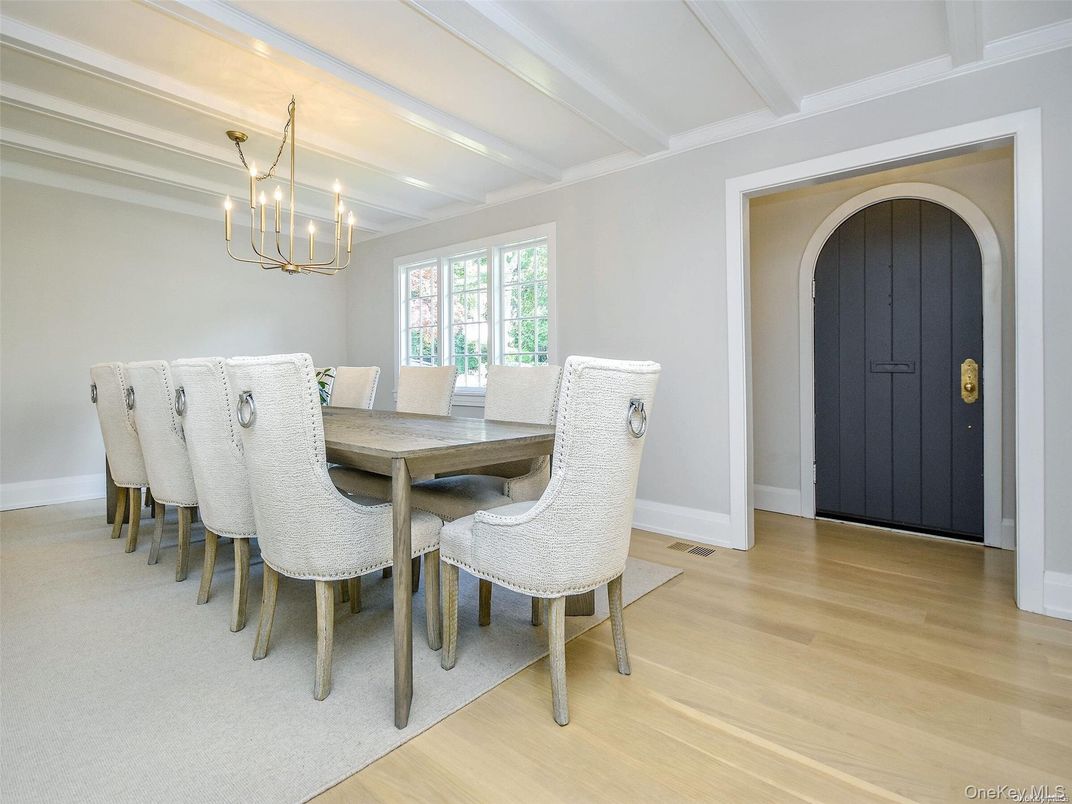 Chandelier, Dining room, Interior, Pendant Lights, Wood Texture Flooring