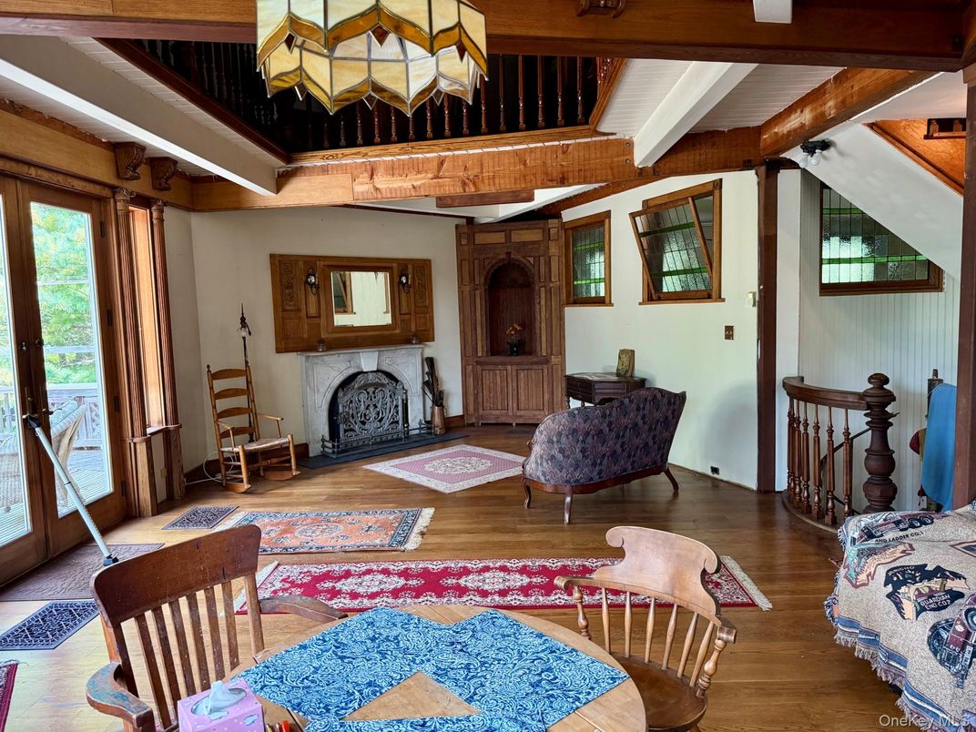 Fireplace, Interior, Wooden Beams, Wood Texture Flooring