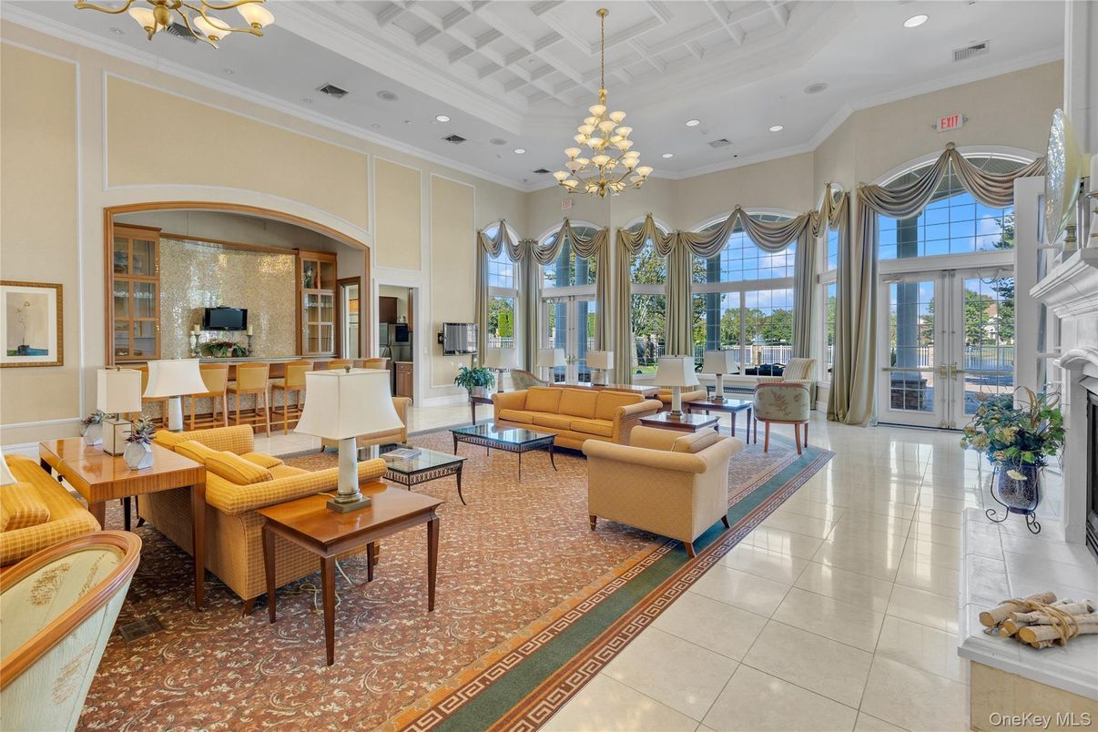 Chandelier, Dining room, Fireplace, Interior, Living room, Recessed Lighting