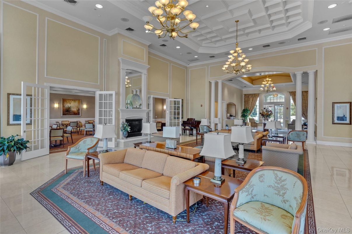 Chandelier, Dining room, Fireplace, Interior, Living room, Pendant Lights, Recessed Lighting