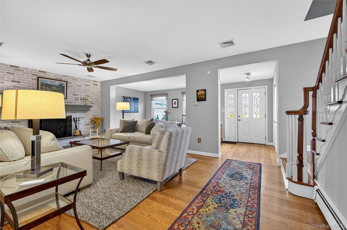 Fireplace, Interior, Living room, Stone Walls, Wood Texture Flooring