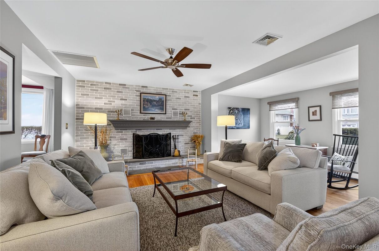 Fireplace, Interior, Living room, Stone Walls, Wood Texture Flooring