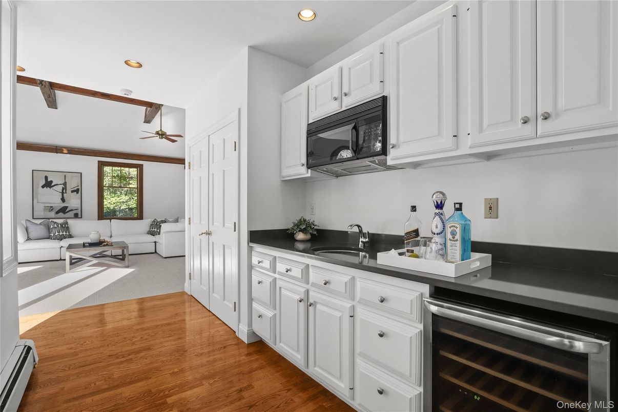 Interior, Kitchen, Living room, Recessed Lighting, Stainless Steel Appliances, Wood Texture Flooring