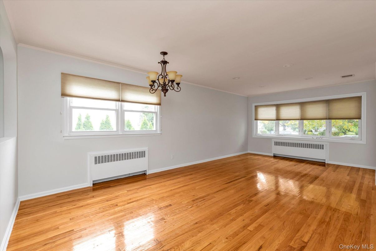 Chandelier, Empty room, Interior, Wood Texture Flooring