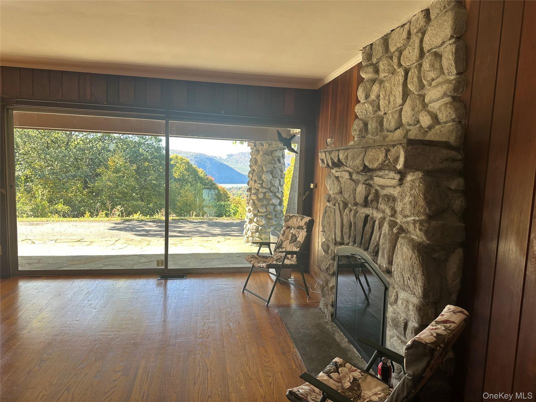 Fireplace, Interior, Stone Walls, Wood Texture Flooring