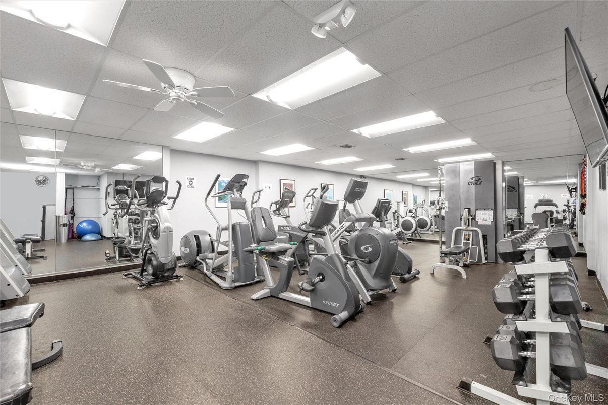 Fitness Equipment, Gym, Interior, Recessed Lighting