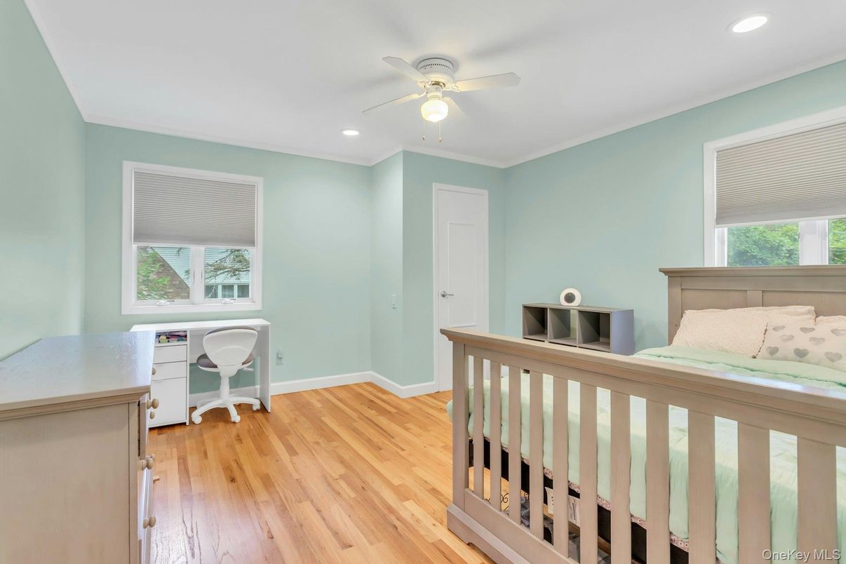 Bedroom, Home Office, Interior, Recessed Lighting, Wood Texture Flooring