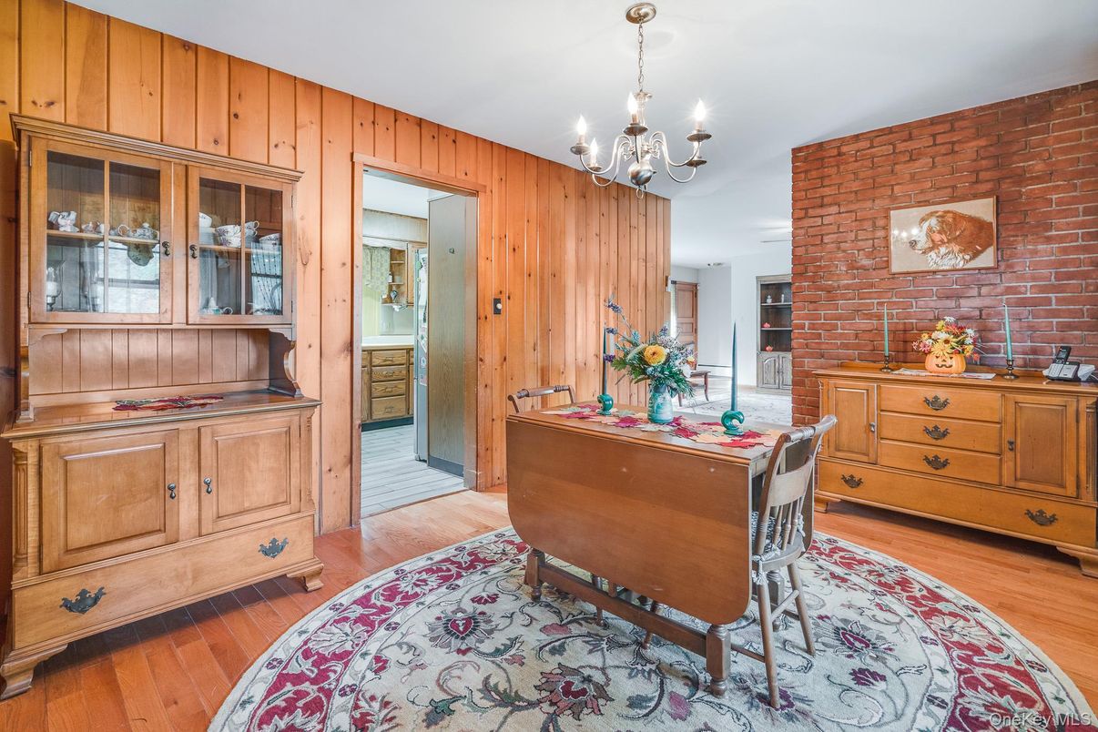 Chandelier, Interior, Stone Walls, Wood Texture Flooring, Wooden Walls