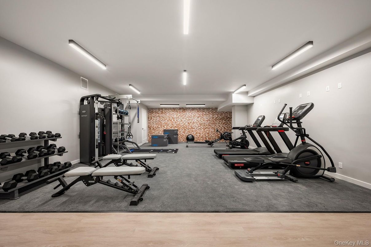 Fitness Equipment, Gym, Interior, Wood Texture Flooring