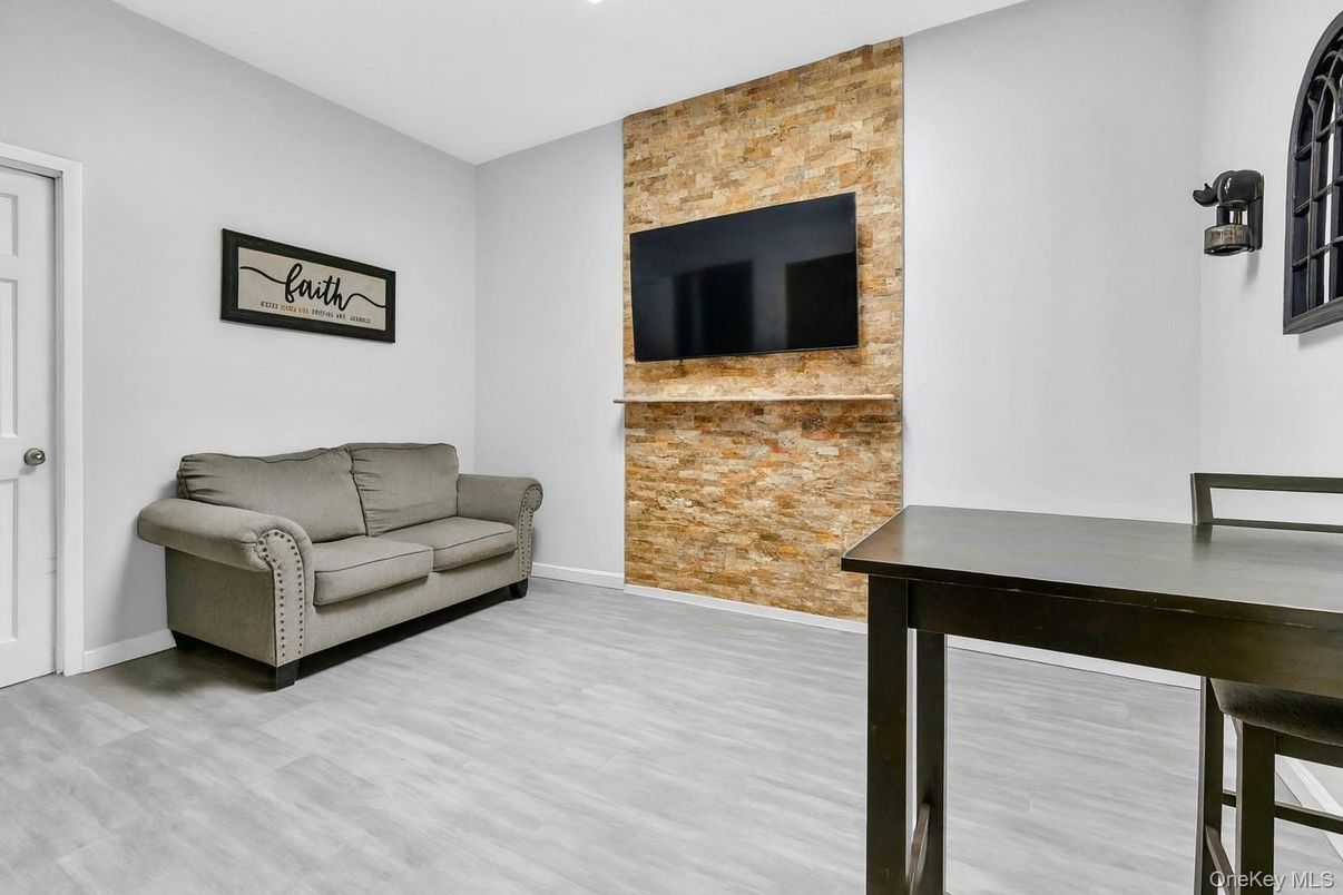 Interior, Stone Walls, Wood Texture Flooring