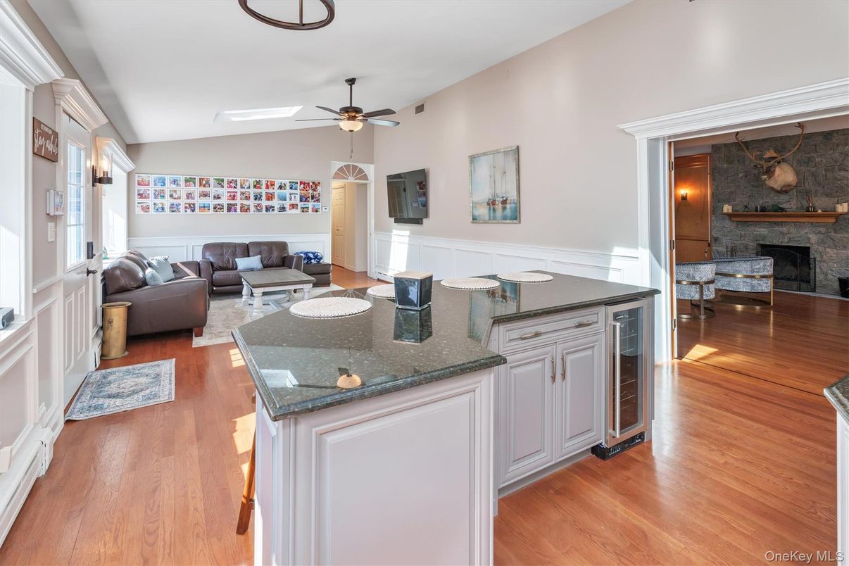 Fireplace, Interior, Living room, Stone Walls, Wood Texture Flooring