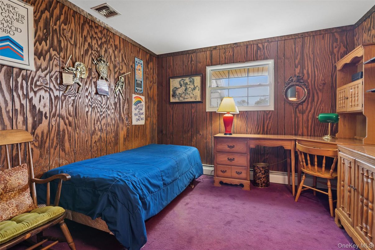 Bedroom, Home Office, Interior, Wooden Walls