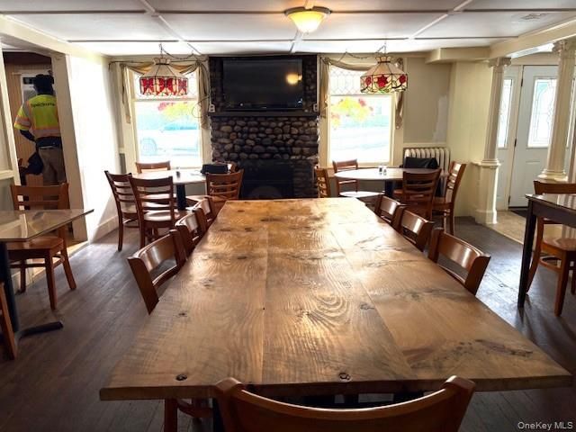 Dining room, Interior, Wood Texture Flooring