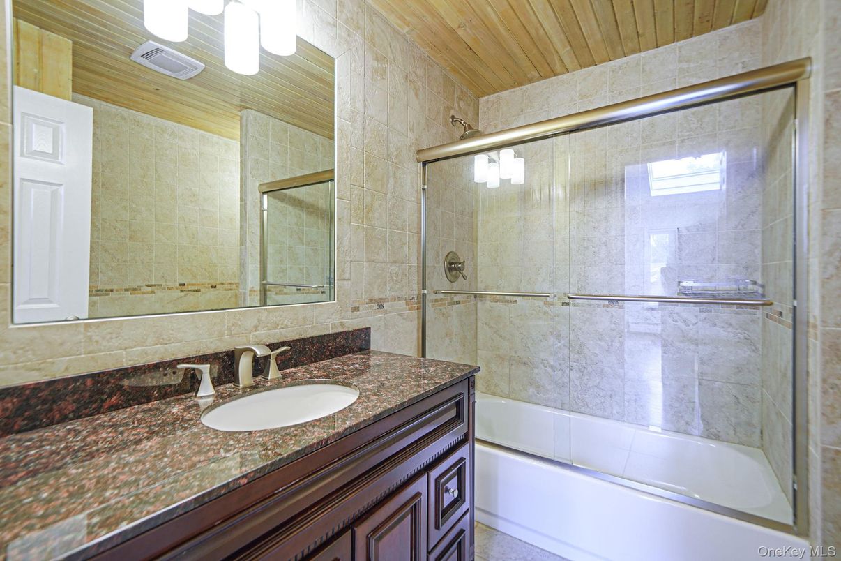 Bathroom, Glass Shower, Interior, Wooden Ceilings