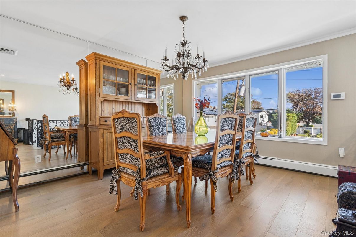 Chandelier, Dining room, Interior, Wood Texture Flooring