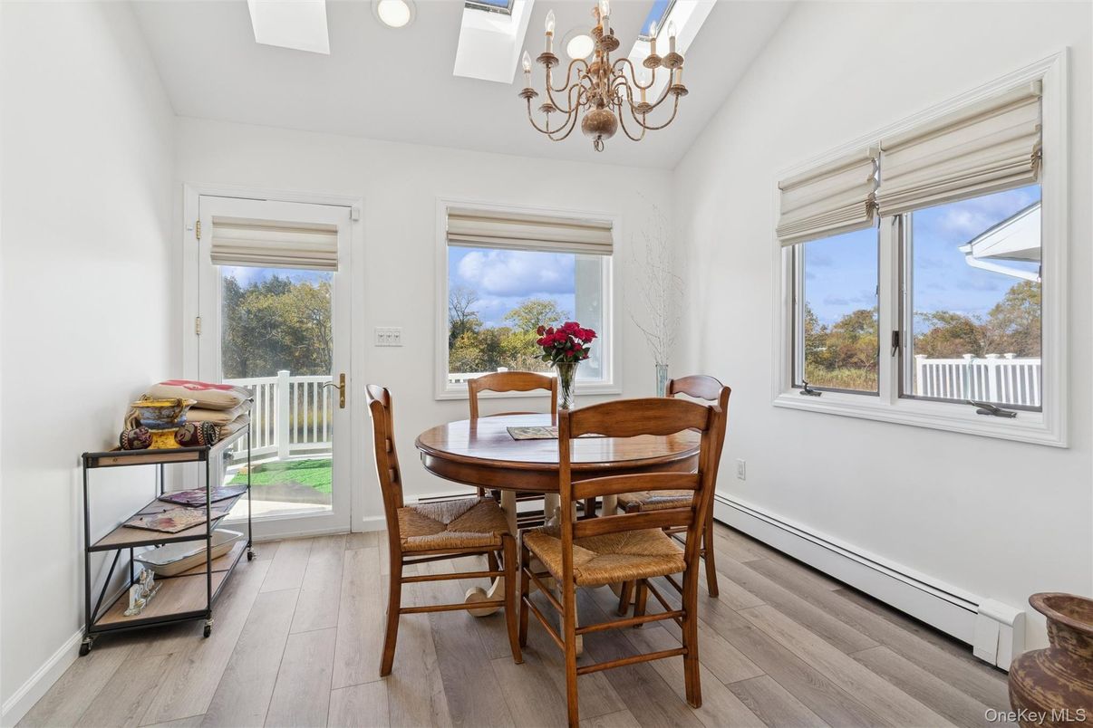 Chandelier, Dining room, Interior, Wood Texture Flooring