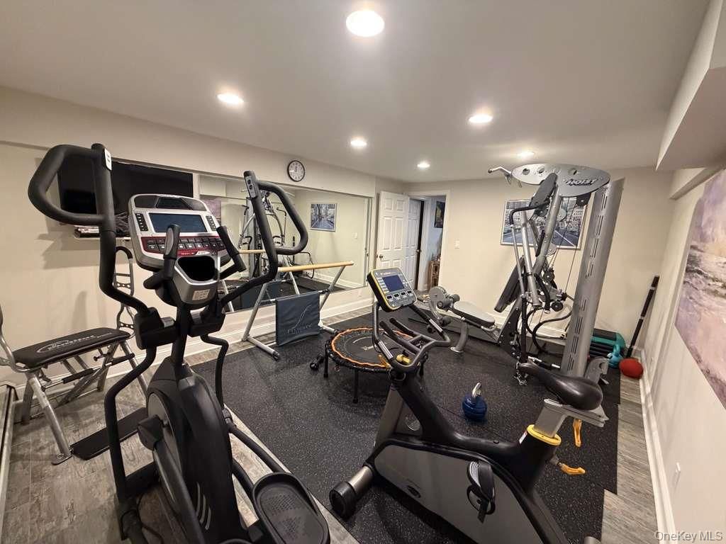 Fitness Equipment, Interior, Recessed Lighting, Wood Texture Flooring
