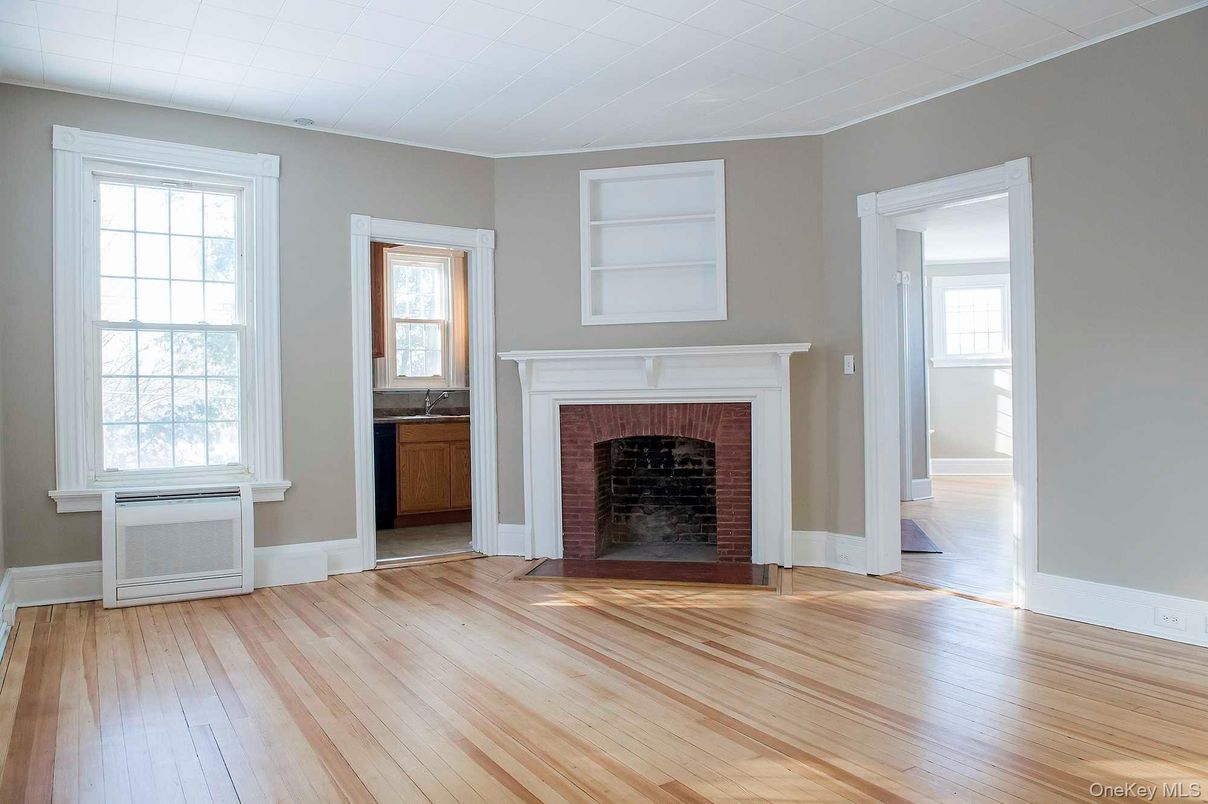 Empty room, Fireplace, Interior, Wood Texture Flooring