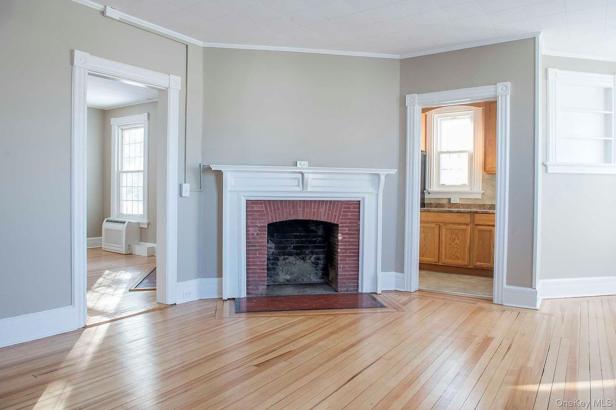 Empty room, Fireplace, Interior, Wood Texture Flooring