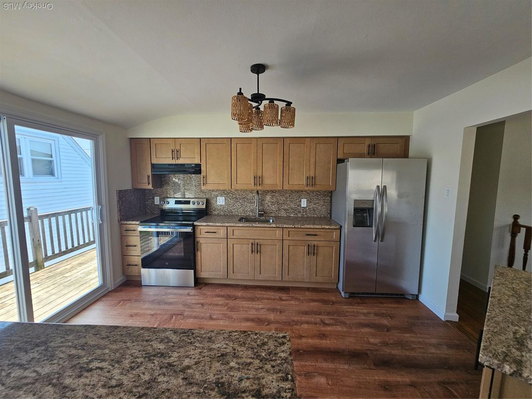 Interior, Kitchen, Stainless Steel Appliances, Wood Texture Flooring