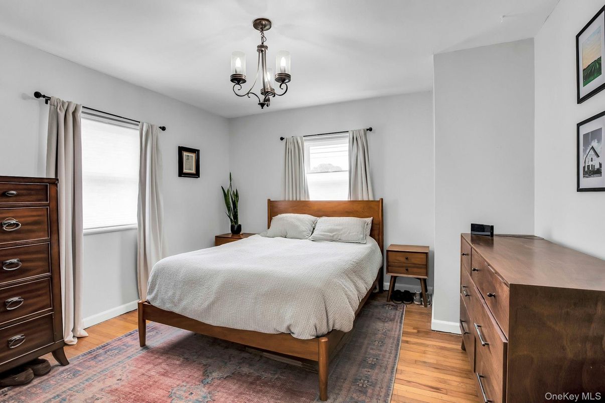 Bedroom, Chandelier, Interior, Wood Texture Flooring