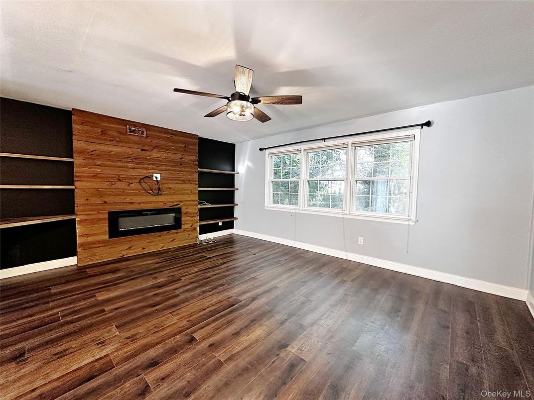 Empty room, Fireplace, Interior, Wood Texture Flooring, Wooden Walls
