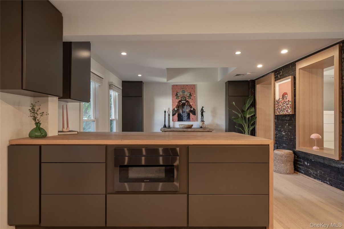 Interior, Recessed Lighting, Stainless Steel Appliances, Wood Texture Flooring