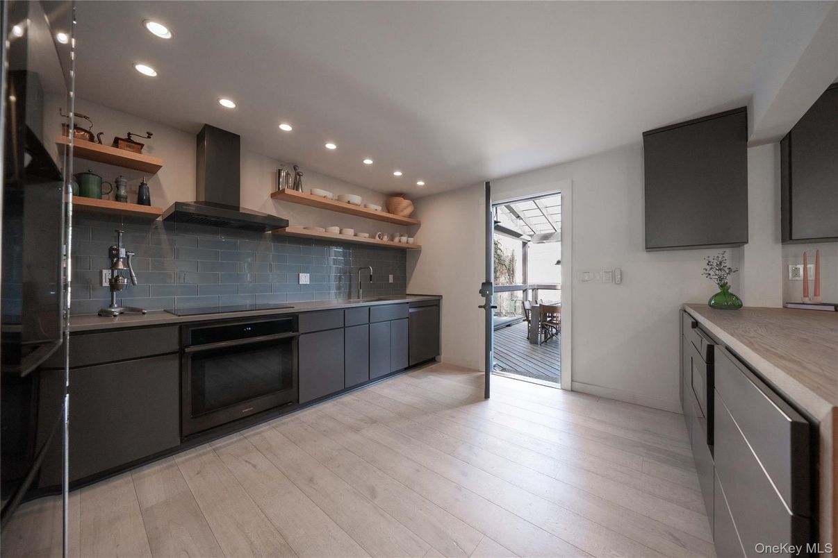 Interior, Kitchen, Recessed Lighting, Wood Texture Flooring