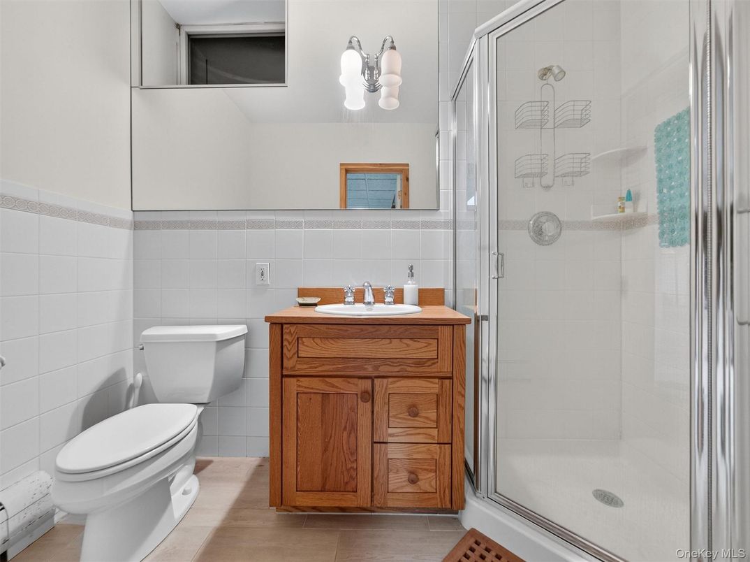 Bathroom, Glass Shower, Interior, Wood Texture Flooring