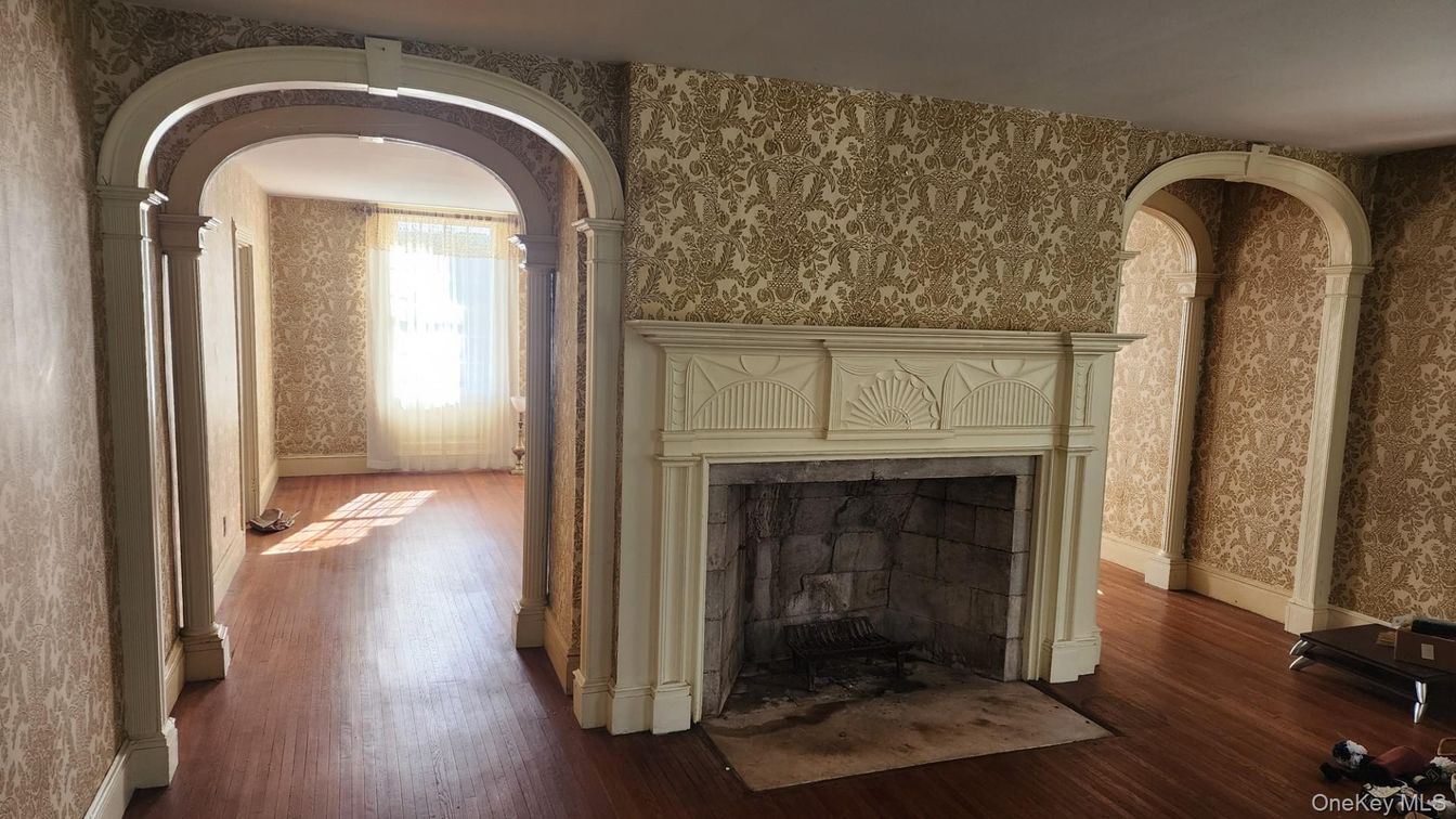 Fireplace, Interior, Wood Texture Flooring