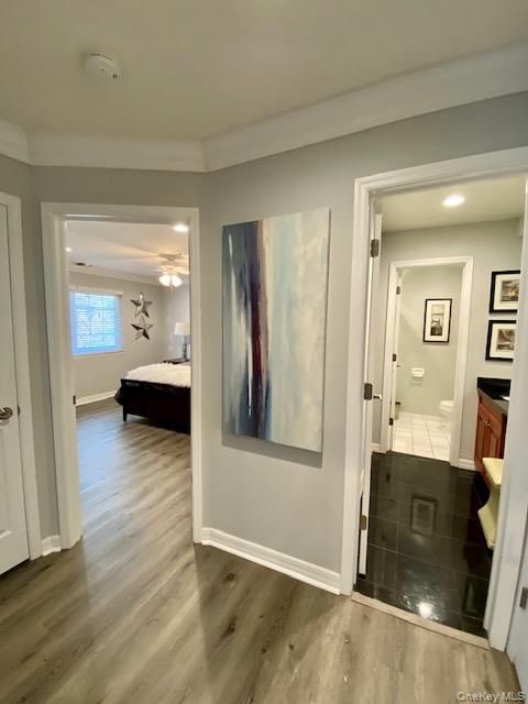 Bathroom, Interior, Recessed Lighting, Wood Texture Flooring