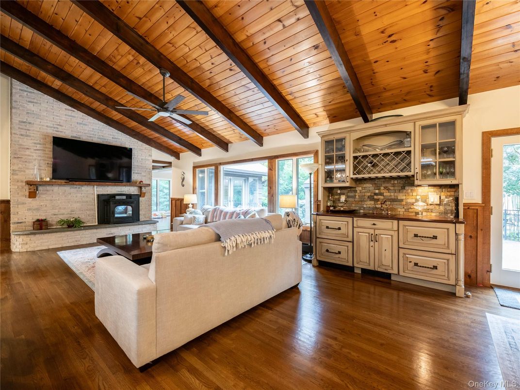 Interior, Living room, Stone Walls, Wooden Beams, Wooden Ceilings, Wood Texture Flooring