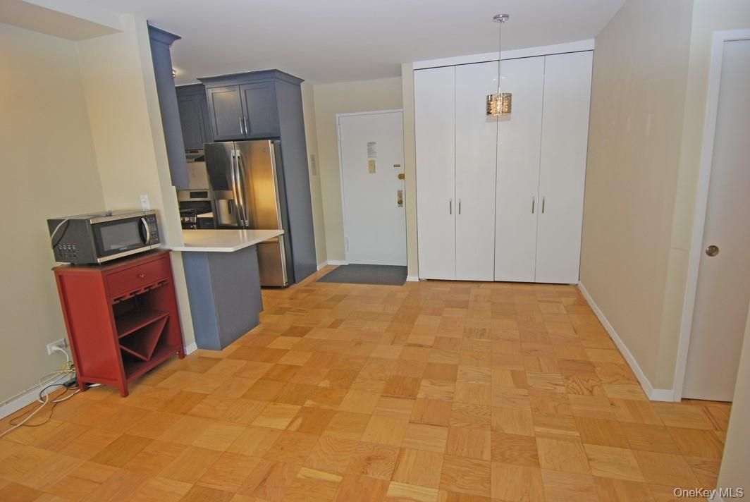 Interior, Kitchen, Pendant Lights, Stainless Steel Appliances, Wood Texture Flooring