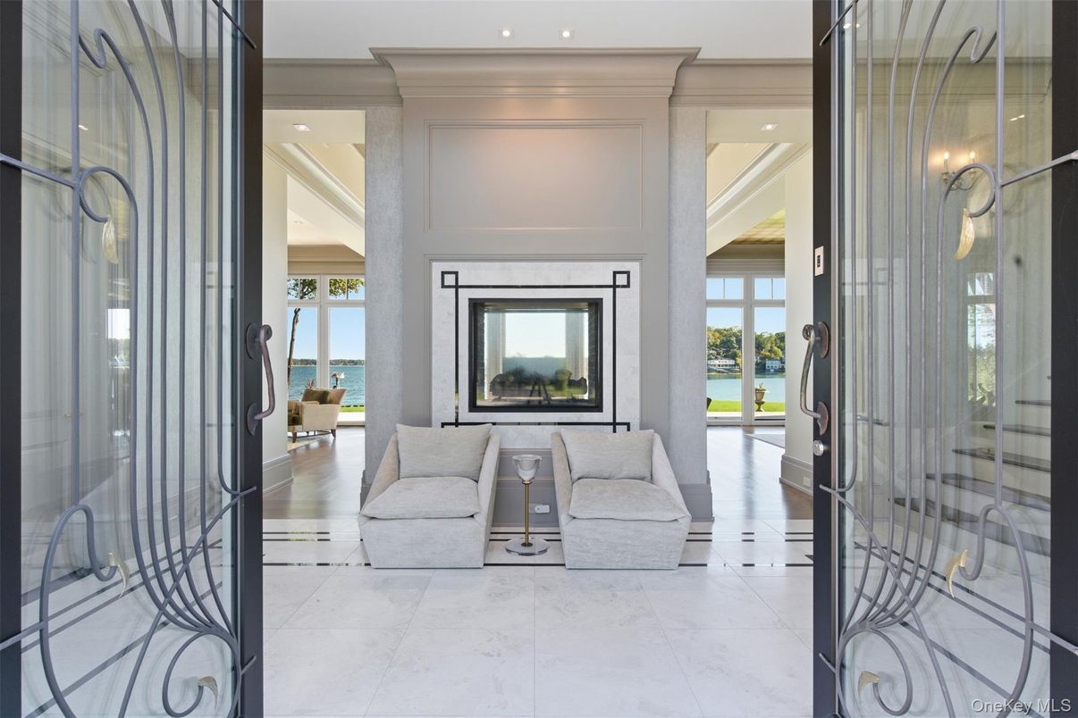 Interior, Living room, Marble, Recessed Lighting, Water