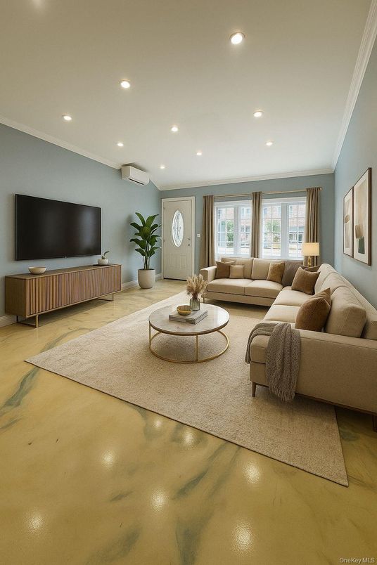 Interior, Living room, Recessed Lighting