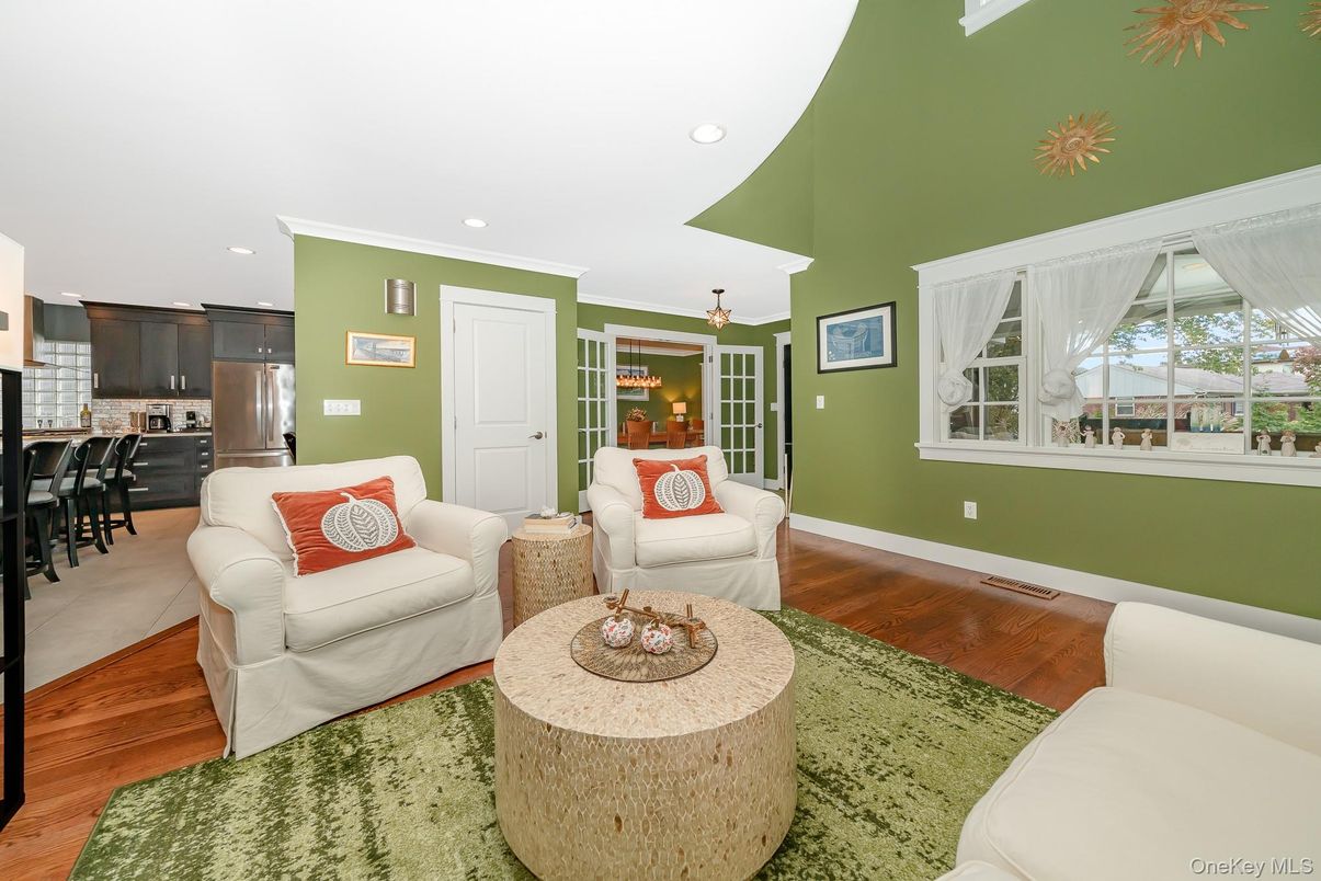 Interior, Kitchen, Living room, Recessed Lighting, Stainless Steel Appliances, Wood Texture Flooring