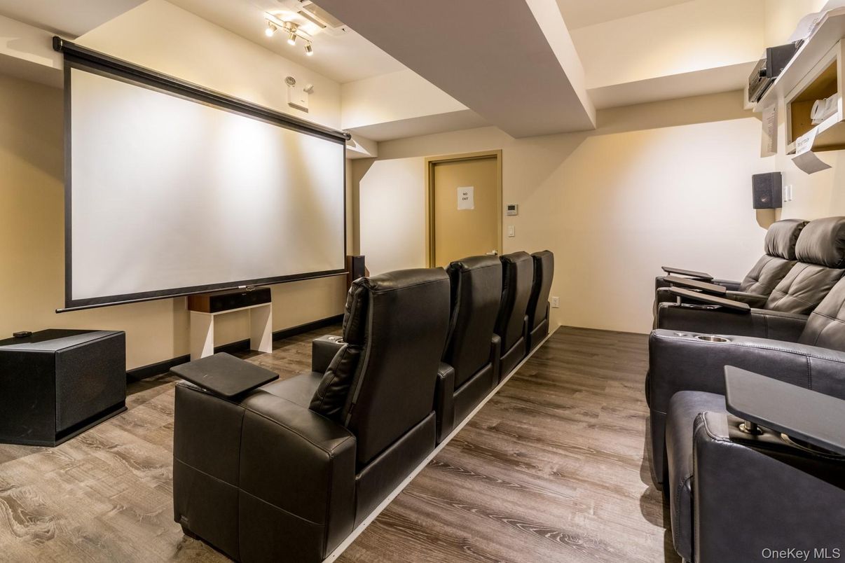 Home Theatre Room, Interior, Projection Screen, Theatre Room, Wood Texture Flooring