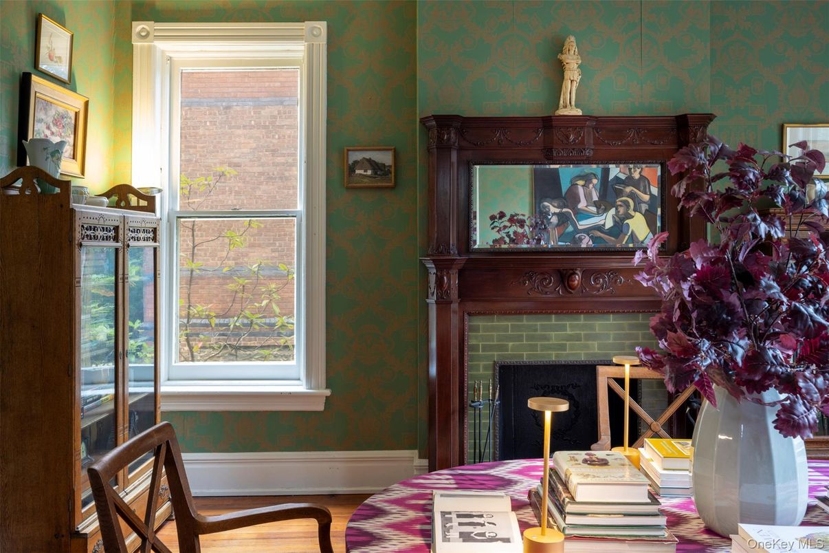 Fireplace, Interior, Wood Texture Flooring