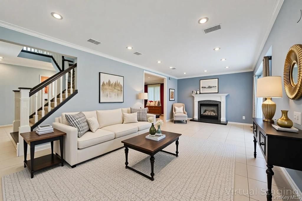 Fireplace, Interior, Living room, Recessed Lighting