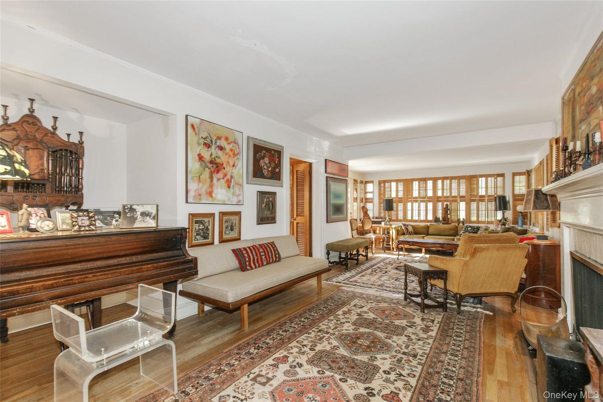 Fireplace, Interior, Living room, Piano, Wood Texture Flooring