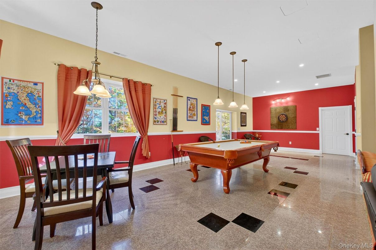 Billiard Table, Dining room, Game Room, Interior, Pendant Lights, Recessed Lighting