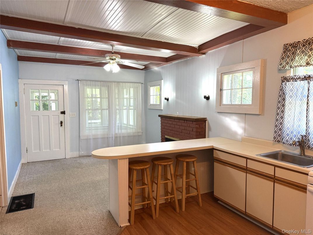 Interior, Kitchen, Wooden Beams, Wood Texture Flooring