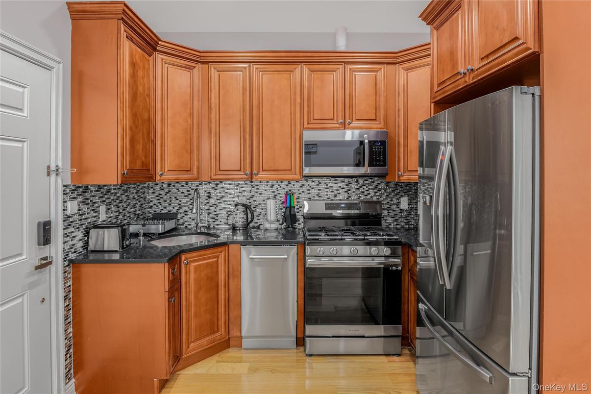Interior, Kitchen, Stainless Steel Appliances, Wood Texture Flooring