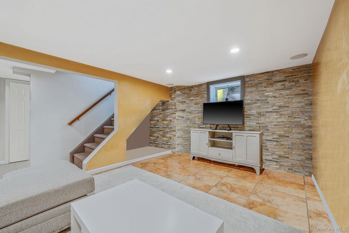Interior, Recessed Lighting, Stone Walls