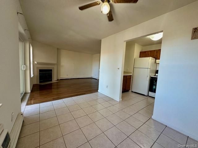 Empty room, Fireplace, Interior, Kitchen, Wood Texture Flooring
