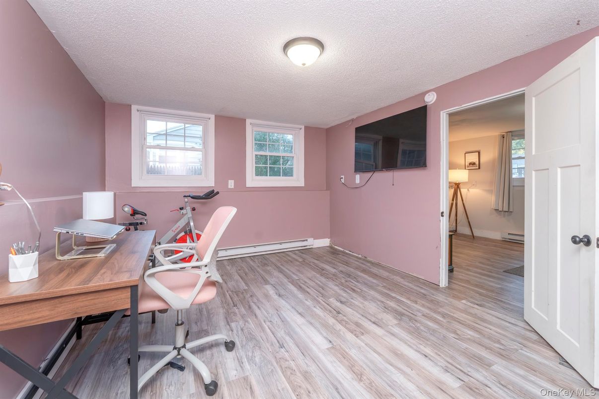 Fitness Equipment, Home Office, Interior, Wood Texture Flooring