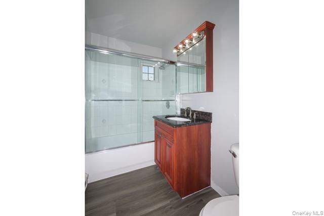 Bathroom, Glass Shower, Interior, Wood Texture Flooring