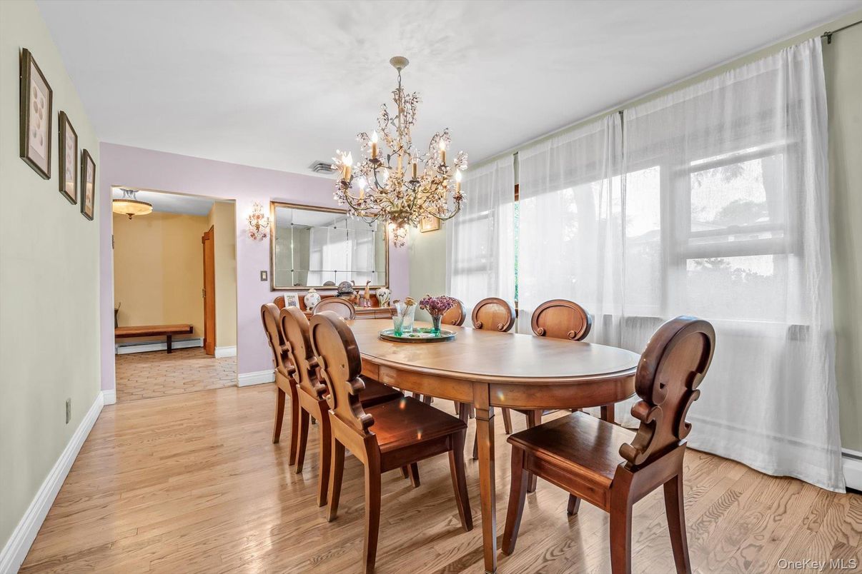 Chandelier, Dining room, Interior, Wood Texture Flooring