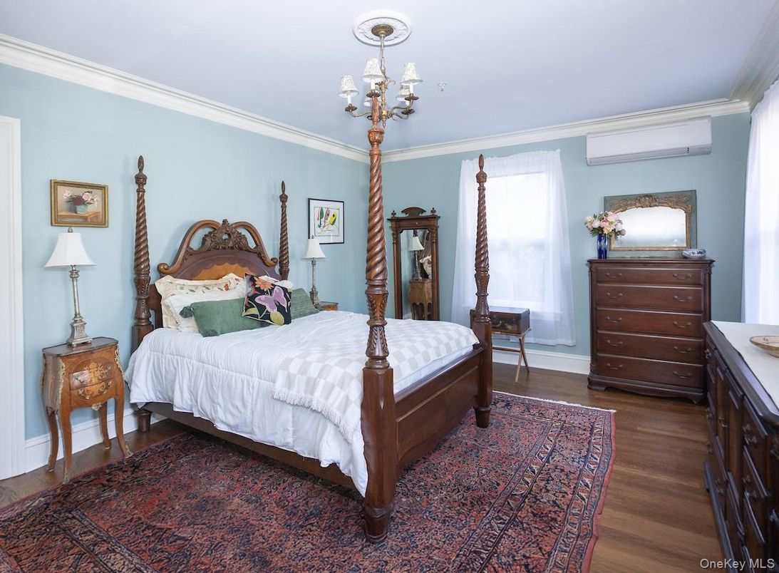 Bedroom, Chandelier, Interior, Wood Texture Flooring